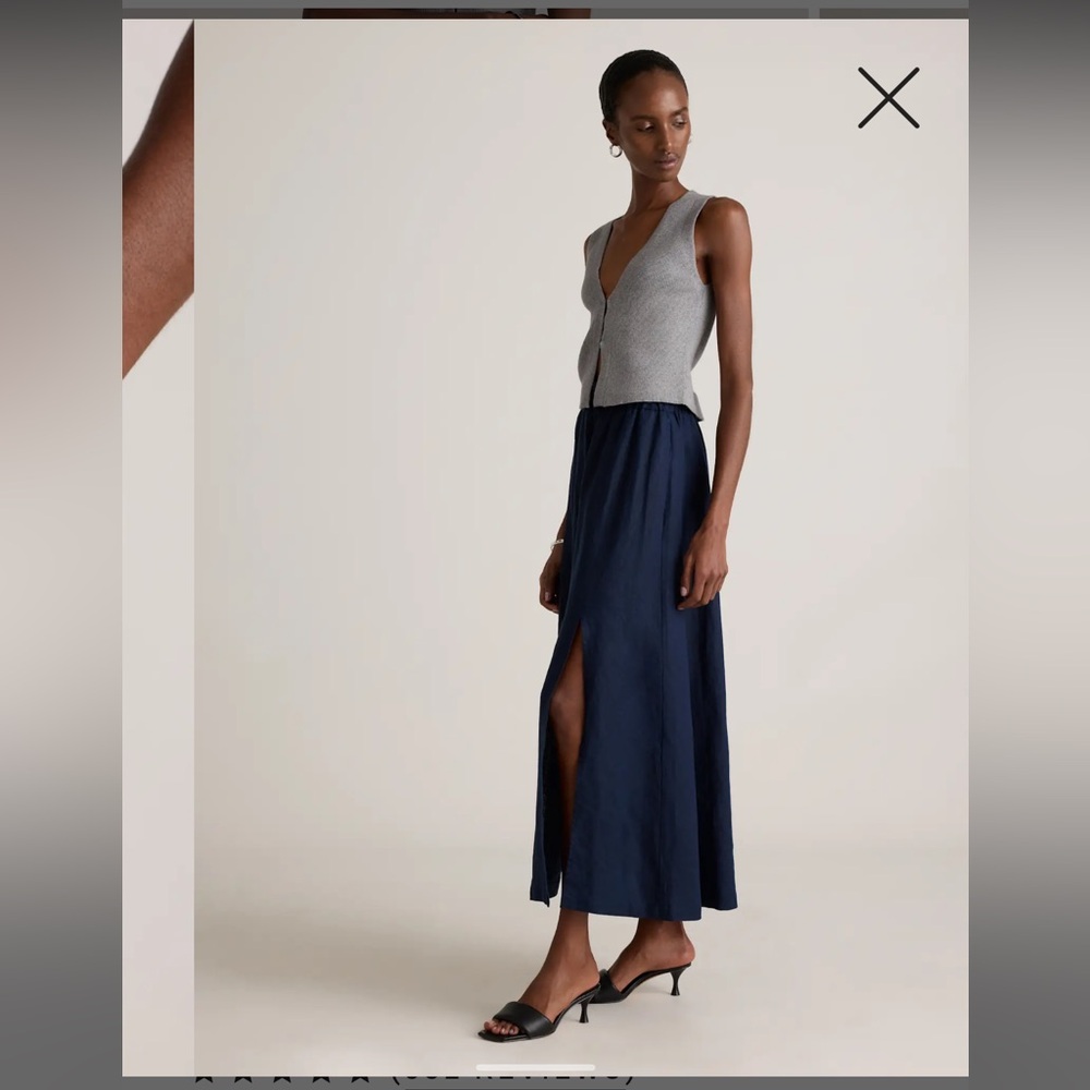 Quince 100% European Linen Maxi Skirt | small | navy | NWT - Picture 2 of 4